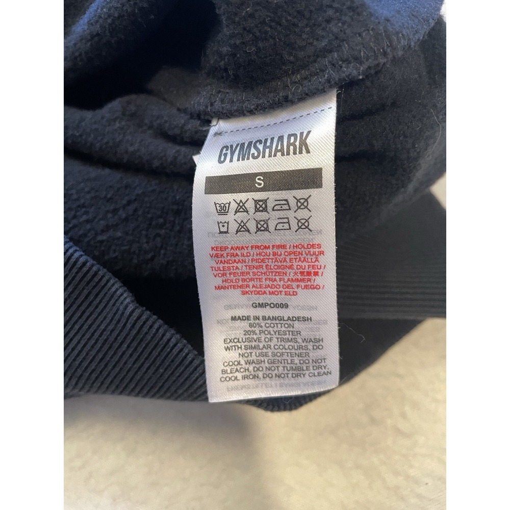 GYMSHARK Hoodie Men's Size Small Pull Over Black Athletic Sweatshirt Gym Logo - Picture 7 of 7